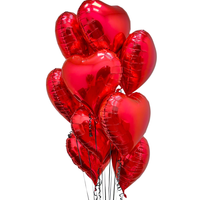 11pcs Red Heart Balloons