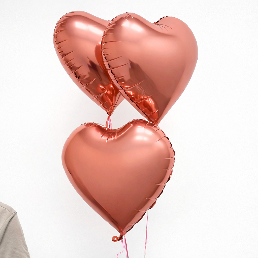 3pcs rose gold balloons