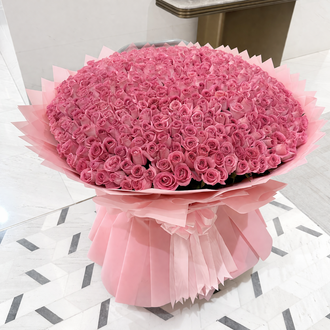 500 pink roses bouquet