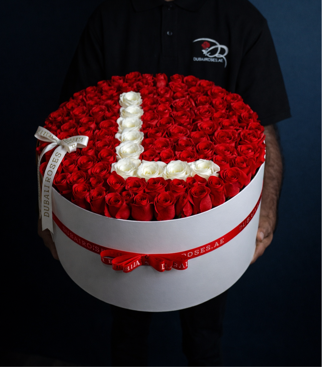 Red Roses in Box with letter