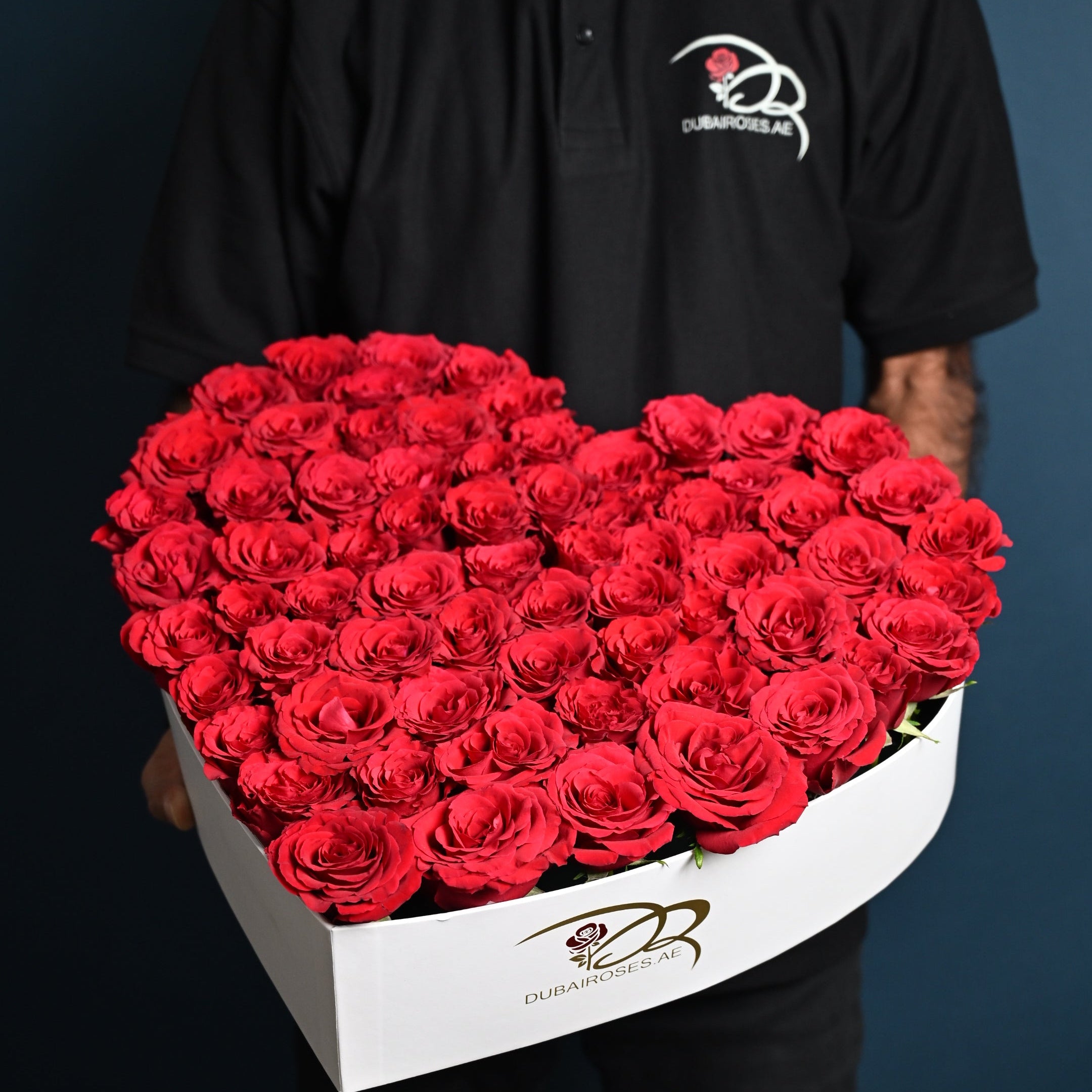 Red Roses in Heart Box