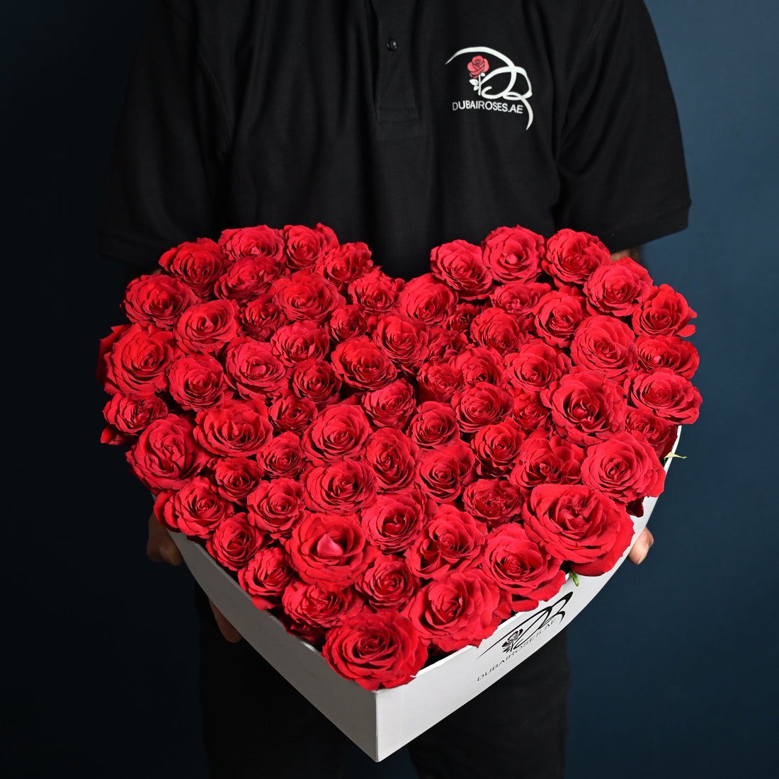 Red Roses in Heart Box