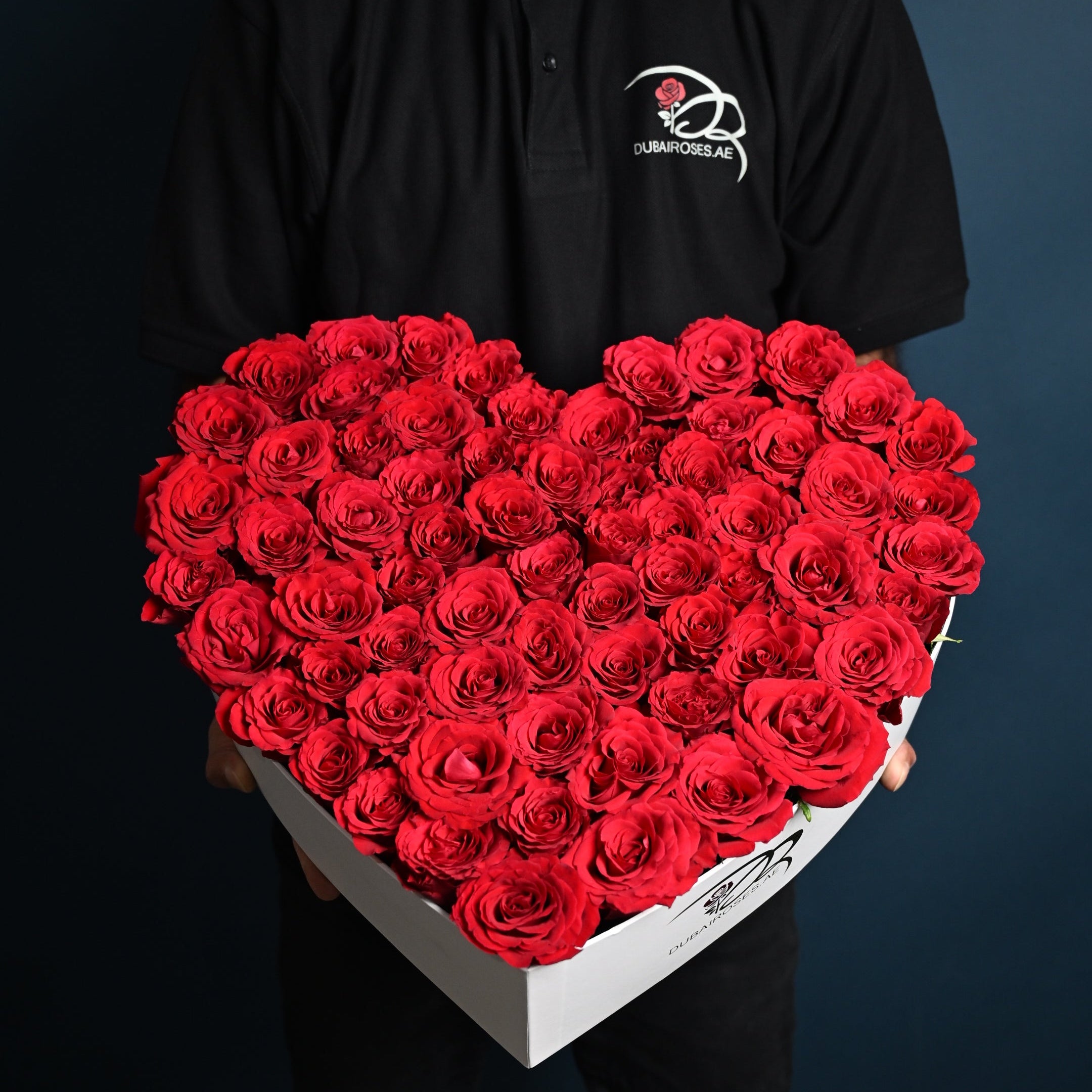 Red Roses in Heart Box