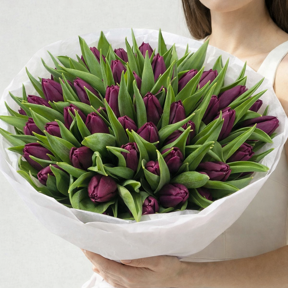Dark Purple Tulips Bouquet