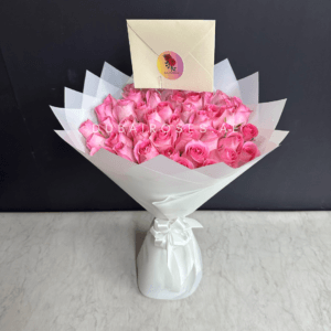Pink Roses Bouquet - Image 3