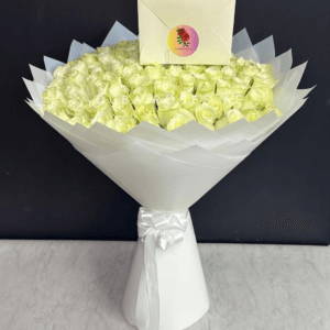 Captivating 101 / 100 White Roses - Image 4