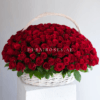 300 red roses in basket