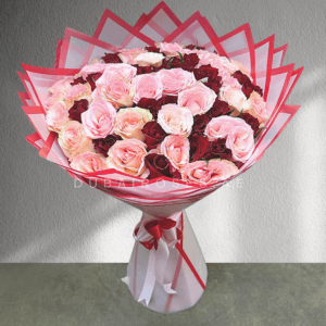 50 / 51 Red and Light Pink Roses - Image 3
