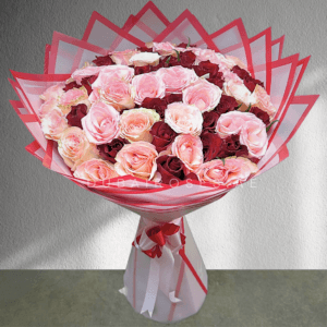 50 / 51 Red and Light Pink Roses - Image 5