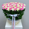 200 white and pink roses in basket 3