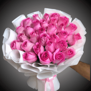 Pink Roses Bouquet - Image 8