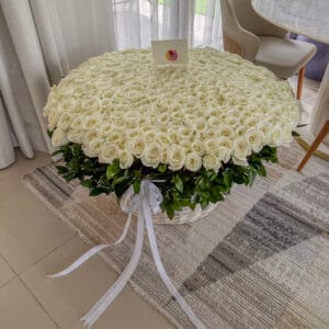 White Roses in Basket - Image 4