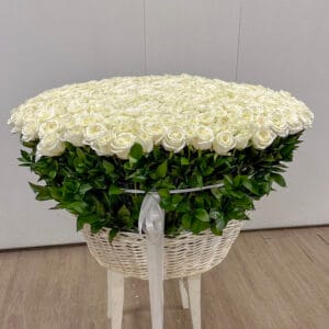 White Roses in Basket