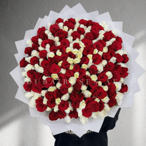 Red and White Roses Bouquet - XXL