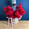 French Red Roses in Luxury Basket