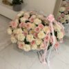 A big basket of White and Pink Ohara Roses