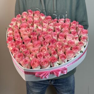 Magic Pink Roses in heart Box