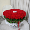 500 red roses in basket front view