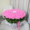 500 Pink Roses in Basket front view